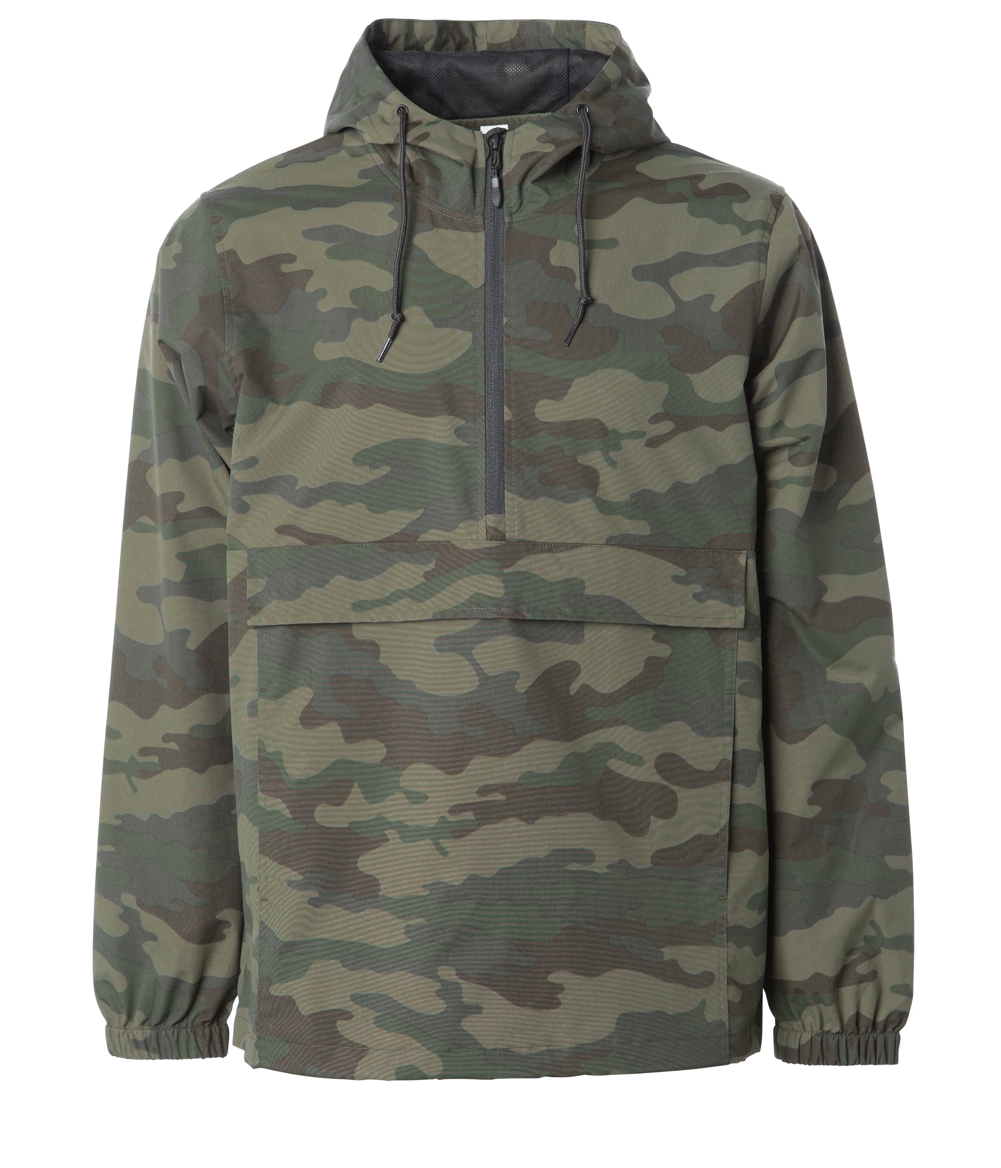 Water Resistant Windbreaker Anorak Jacket in color Forest Camo