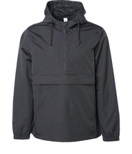 Water Resistant Windbreaker Anorak Jacket in color Black