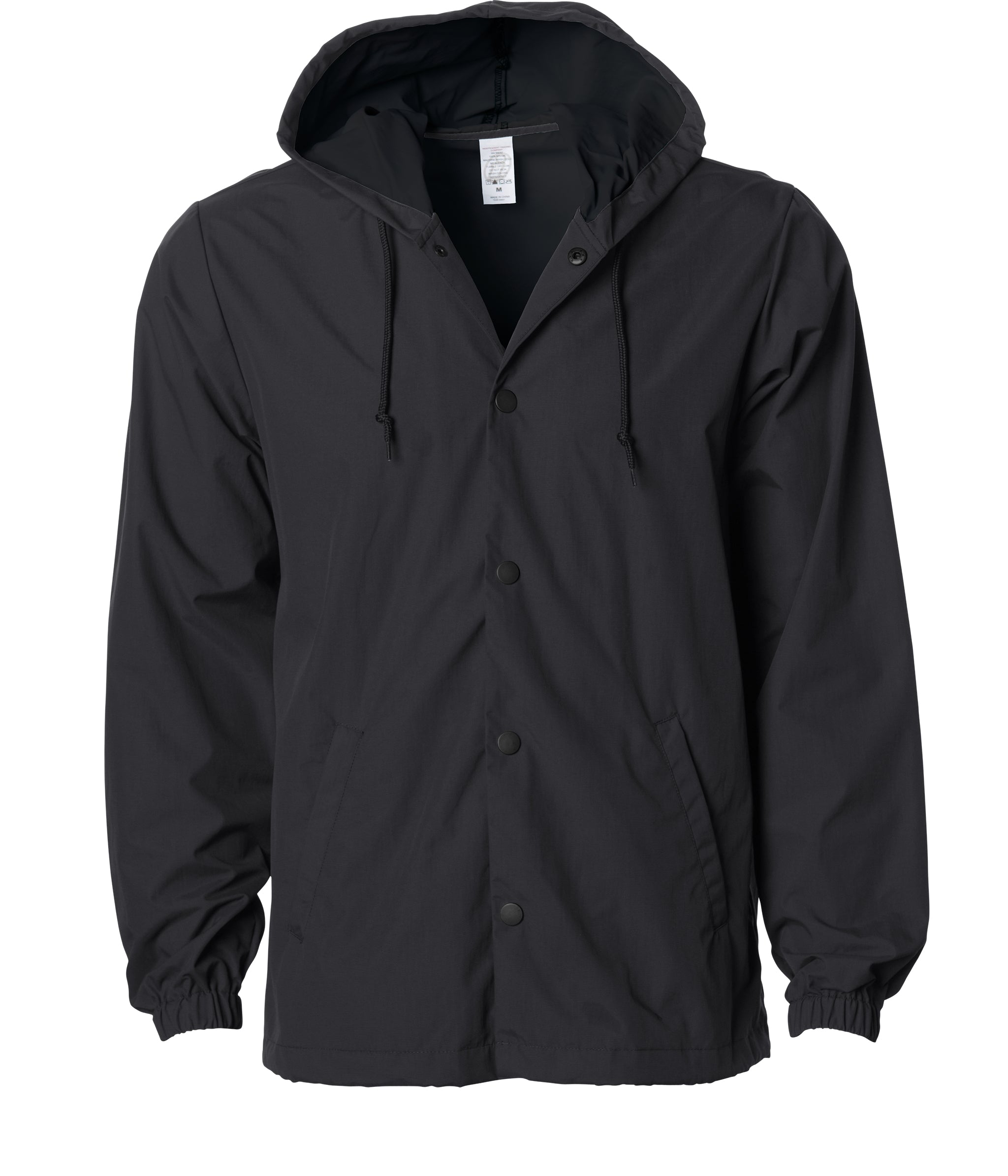 Independent Trading Co. EXP95NB Water-Resistant Hooded Windbreaker - Black - L