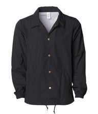 Water Resistant Windbreaker Coaches Jacket in color Black