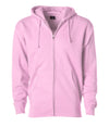 IND4000Z Independent Heavyweight Zip Hooded Sweatshirt in Light Pink