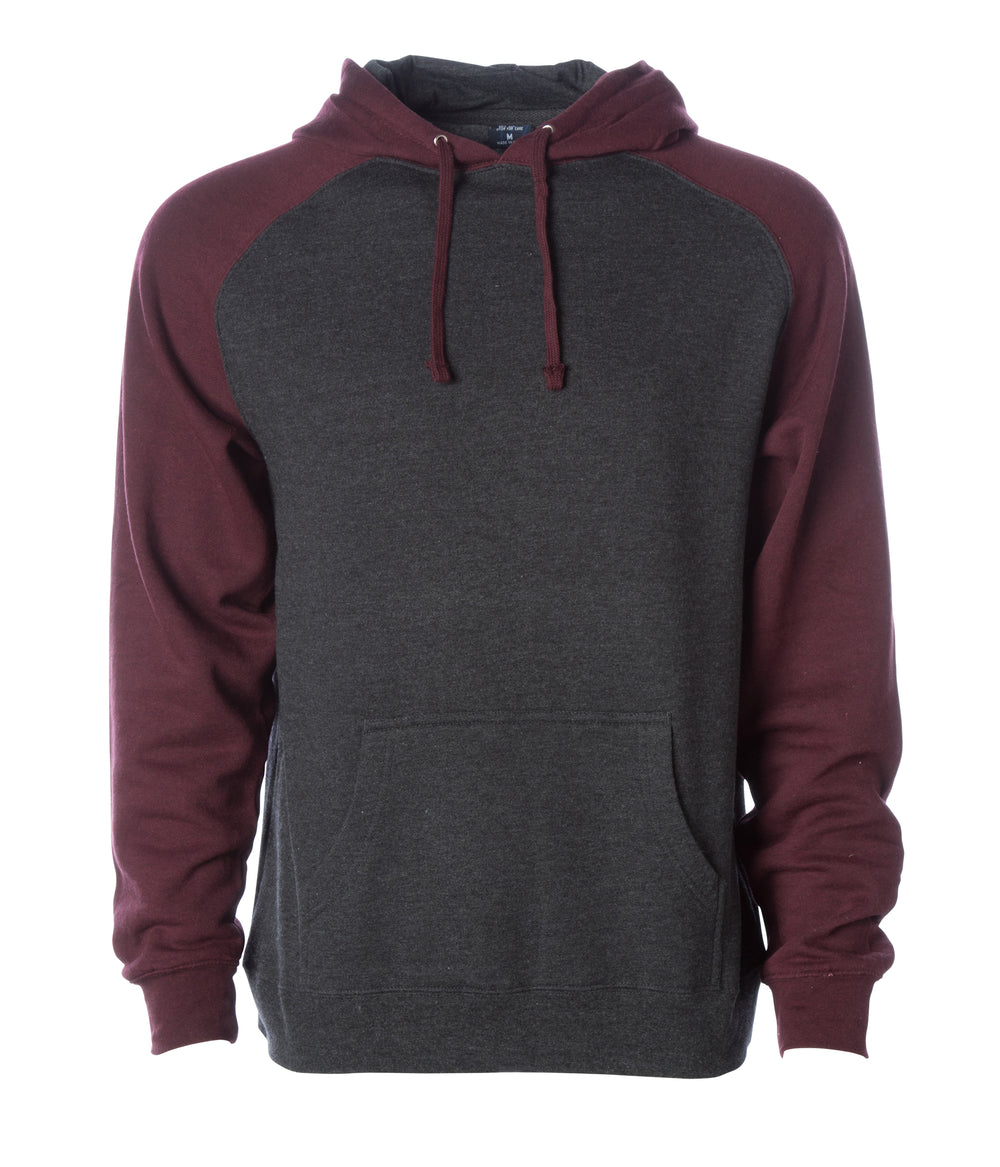 Mens Raglan Hooded Pullover Sweatshirts | Independent Trading Company