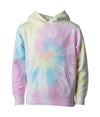 PRM1500TD Youth Midweight Tie Dye Hooded Pullover in color Tie Dye Sunset Swirl.