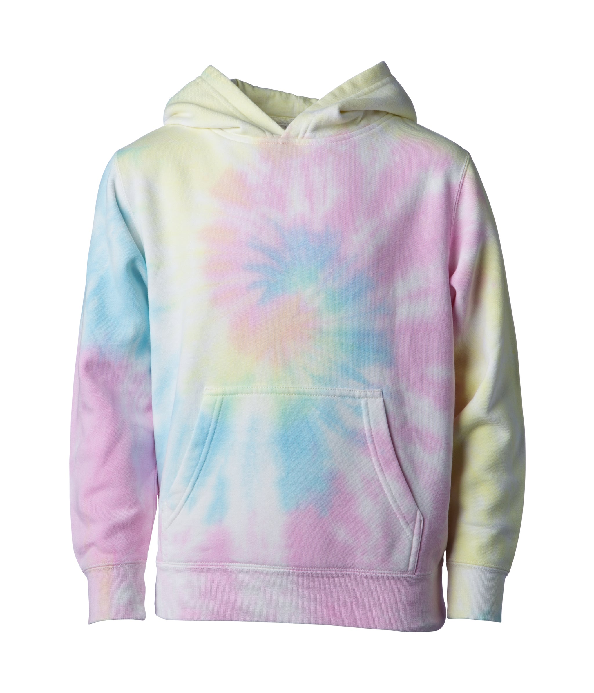 Independent Trading Co. PRM1500TD Youth Midweight Tie Dye Hooded Pullover - Tie Dye Sunset Swirl, XL