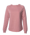Women's California Wave Wash Crew in color Dusty Rose.