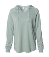 Women's California Wave Wash Hooded Pullover in color Sage.