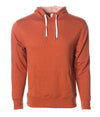 Unisex Heather French Terry Hooded Pullover in color Burnt Orange Heather
