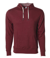 Unisex Heather French Terry Hooded Pullover in color Burgundy Heather