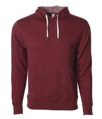 Unisex Heather French Terry Hooded Pullover in color Burgundy Heather