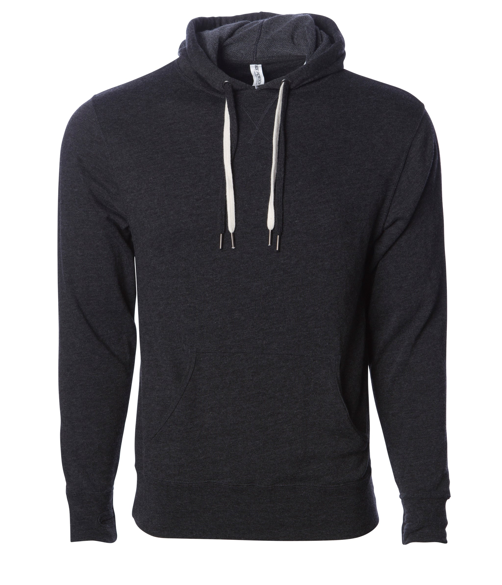 Unisex Heather French Terry Hooded Pullover in color Charcoal Heather