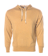 Unisex Heather French Terry Hooded Pullover in color Golden Wheat Heather