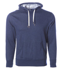 Unisex Heather French Terry Hooded Pullover in color Navy Heather