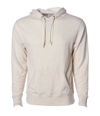 Unisex Heather French Terry Hooded Pullover in color Oatmeal Heather
