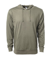 SS150J Lightweight Jersey Hooded Pullover in color Olive.
