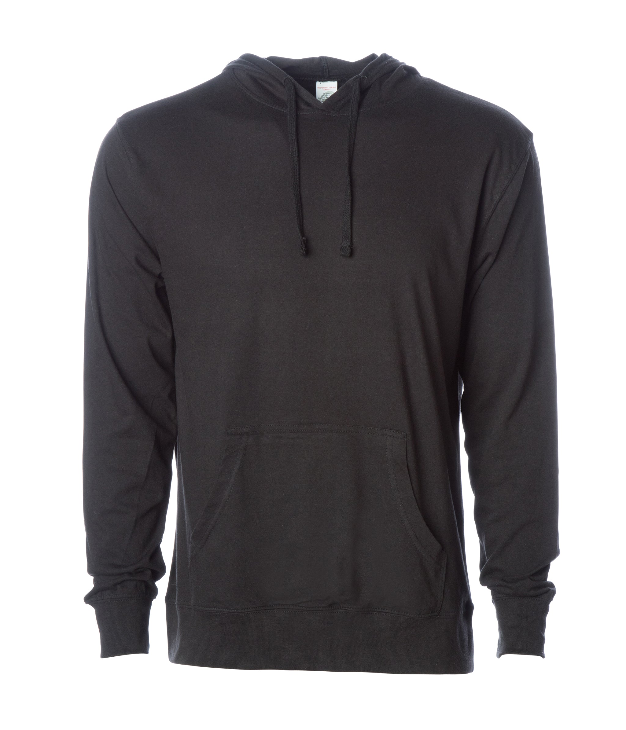 Independent Trading Co. SS150J Lightweight Hooded Pullover T-Shirt, Black
