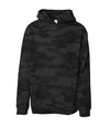 SS4001Y Youth Midweight Pullover Hooded Sweatshirt in color Black Camo.