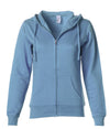 SS650Z Women's Lightweight Zip Hooded Sweatshirt in color Misty Blue